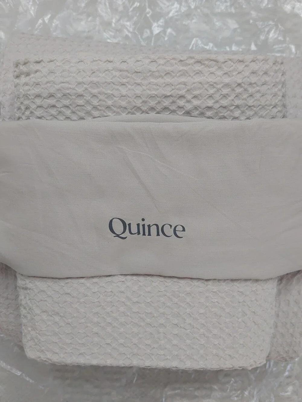 Quince 100% Organic Cotton Waffle Sand Duvet & 2 Shams! King/ Cal King(125)